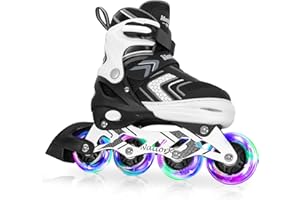 BASYNOL Nattork Inline Skates for Kids Girls Boys with Full Light Up Wheels,Adjustable Safe Durable Inline Skates,Outdoor Roller Skates for Girls Boys Youth Beginners