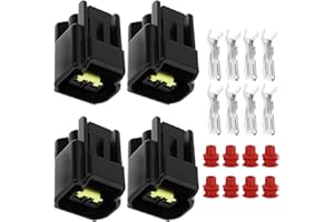 SG Store 4Sets Motorcycle 2Pin Ignition Coil Connector Repair Kit Plug Compatible with Suzuki Compatible with Yamaha