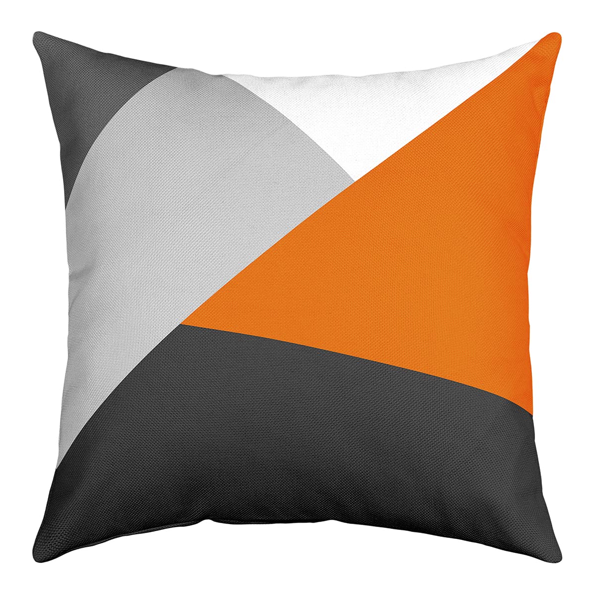 Loussiesd Set of 4 Strip Lines Throw Pillow Covers Geometric Grey Orange Black Cushion Case for Home Living Room Decor Reversible Abstract Art Decorative Throw Cushion Case 18x18 Inch