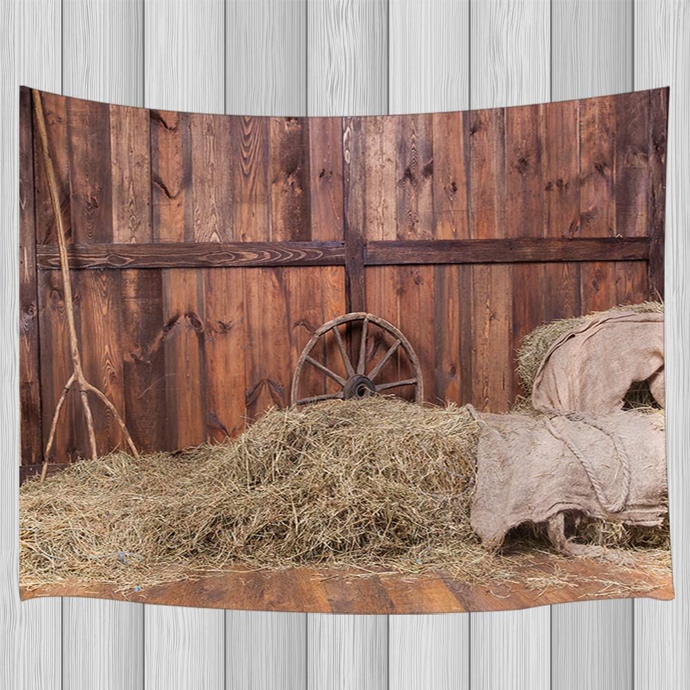 Amazon Com Jawo Rustic Tapestry Hay Bale Wood Western Barn
