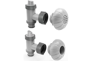 MASCARRY above Ground Pool Parts, Plunger Valves for Pools Replacement Parts, Pool Pump Part with On Off Plunger Valves, 1.5" Outlet Strainer & Inlet Nozzle, Pool Hose Adapter for Sand Pump
