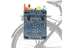 Po Campo Bags Bike Accessories – Orchard Grocery Pannier – Rear Rack Bicycle Storage Bag – Waterproof, Large Bicycle Pannier for Shopping, Urban Commuting, Travel (Bubbly)