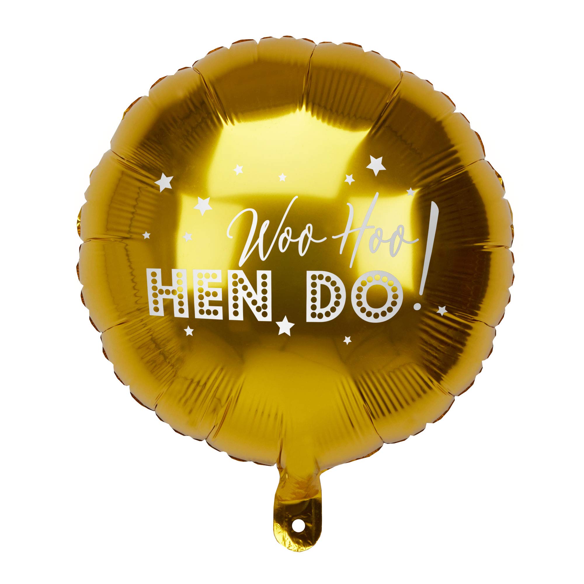 Neviti 776216 Woo Hoo Gold Round Hen Party Balloon-16 (Single) Foil Balloons, 40 x 40 cm