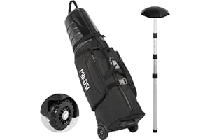 Golf Travel Bag with Adjustable Aluminum Support Pole for Airlines - Hard-Shell ABS TOP, Burst-Proof Zipper, 1680D Waterproof