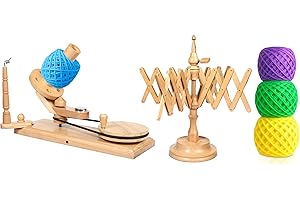 BRAINMART Large Handcrafted Wooden Yarn Winder & Swift – Breachwood Ball Winder for Crocheting, Knitting, Weaving – Heavy-Duty Yarn Winder for 8-12 oz Skeins