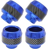 4Pcs Motorcycle Fork Frame Sliders, Aluminum Crash Protectors Decor | Fits 10-14.5 mm axles. Sacrificial impact protection for fork/frame/exhaust. Stylish carbon fiber decal. For sooter (Blue)