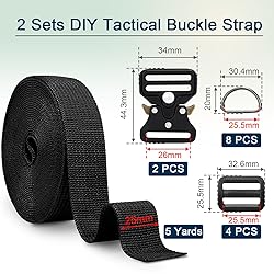 CooBigo 2 Sets Tactical Buckle Strap Kit, 1 Inch