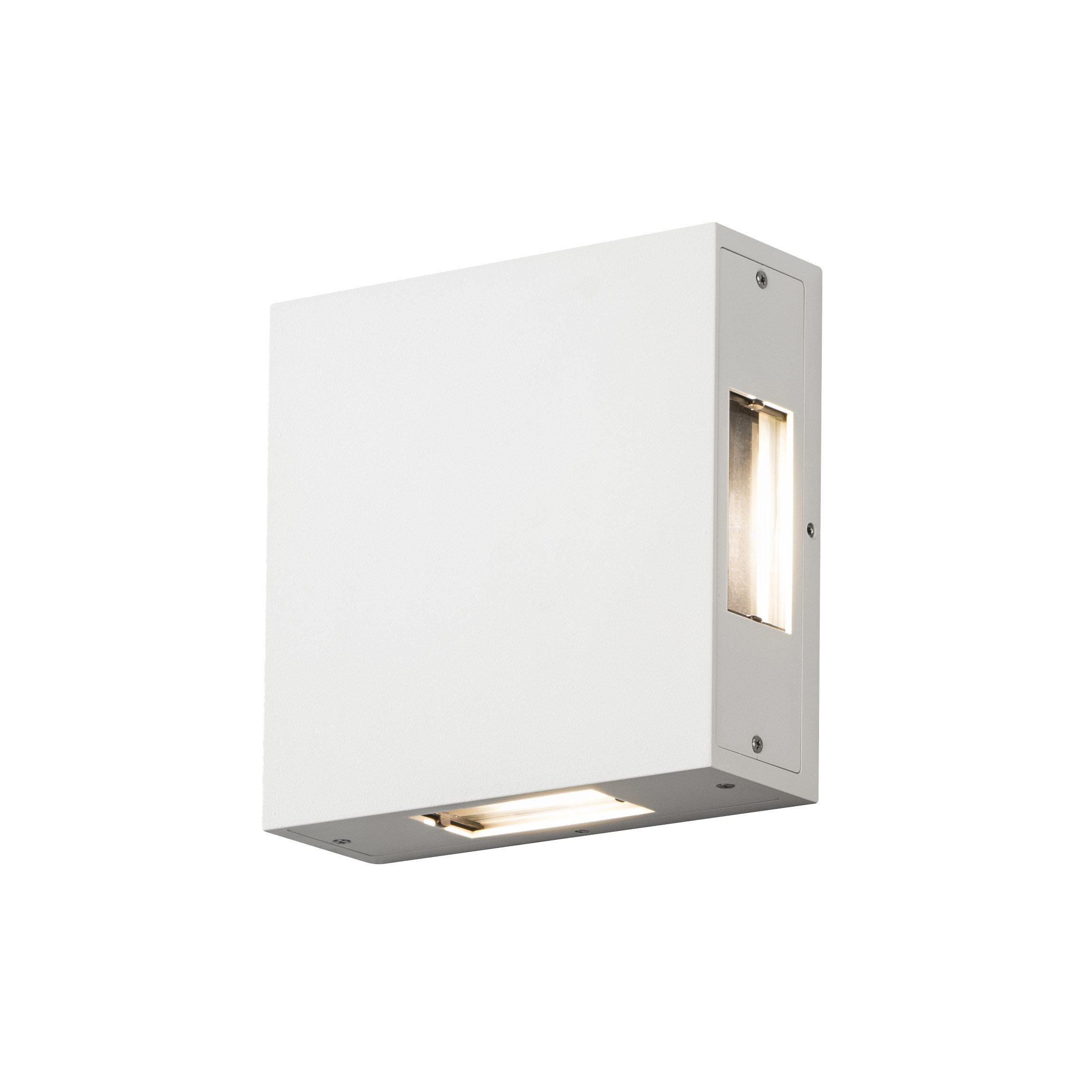 Konstsmide Outdoor Wall Lights/Cremona Four Way Up Down Adjustable Bulkhead/High Power LEDs 4 x 3 W Wall Lamp/Clear Acrylic Lens/Aluminium/IP54/Outside Light White, 6 x 17 x 17 cm, 7984-250