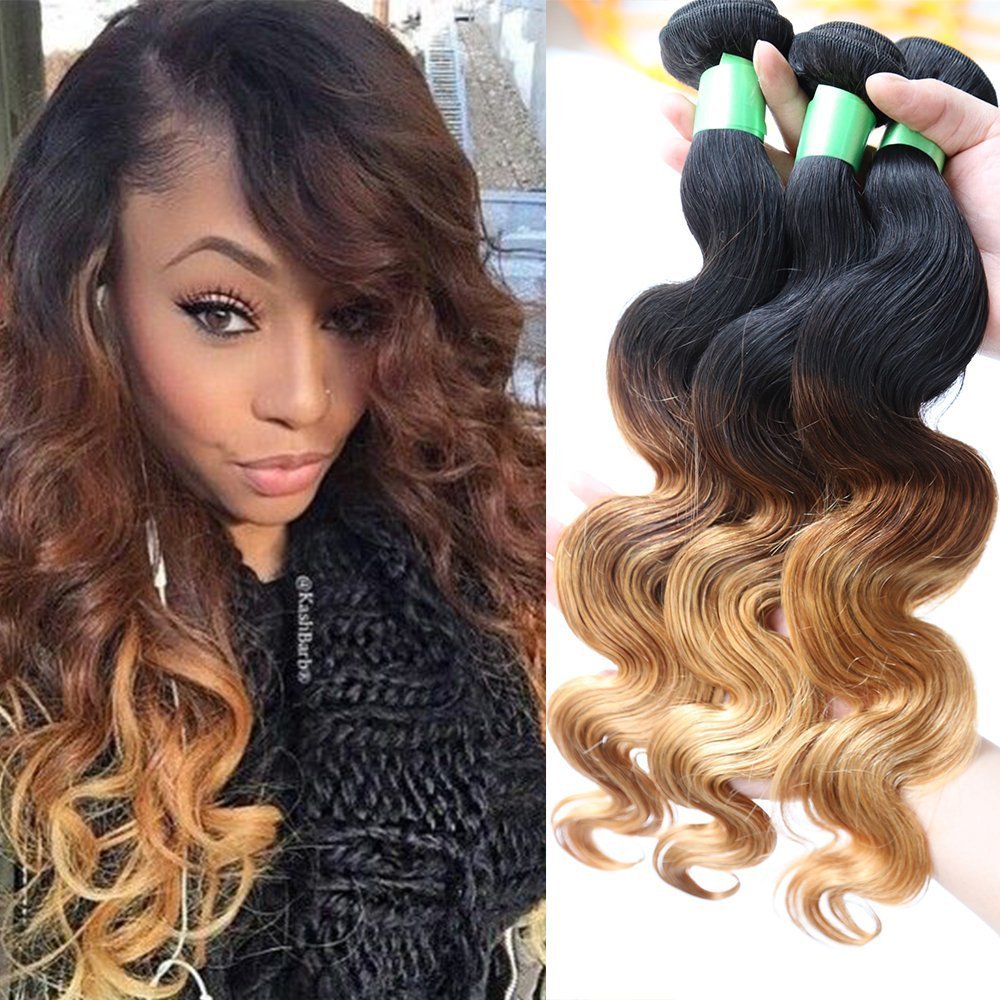 Amazon Com May Queen Three Tone T 1b 4 27 Ombre Weave Brazilian