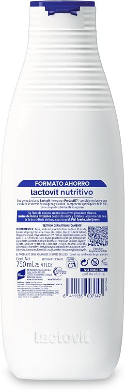 - Gel de Ducha Nutritivo ProLactic10 Piel Normal y Seca - 750 ml