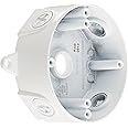 RAB Lighting VXCW Weatherproof Round Box with No Cover, Aluminum, 1/2" Hole Size, White