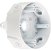 RAB Lighting VXCW 4" Round Weatherproof Outdoor Electrical Box, Die Cast Aluminum, 1/2" Hub, UL Listed Wet &ndash; Outdoor Junction Box for Floodlights, Cameras, Outlets &ndash; White
