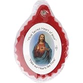 Needzo Insignia roja del Sagrado Corazón de Jesús, parche católico laminado, regalos religiosos, 2.5 pulgadas, Fieltro, Sin g