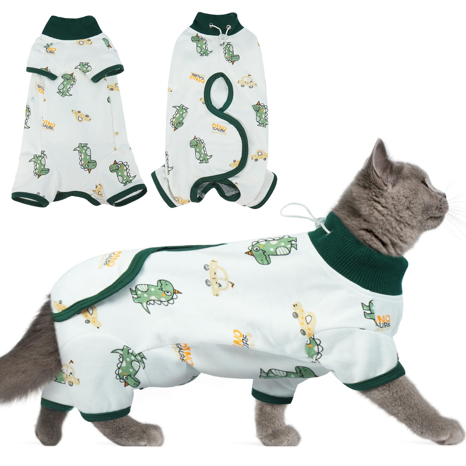 Photo 1 of DENTRUN Cat Surgery Recovery Suit Female Male Soft Onesie, Kitten Surgical Collar Cone Alternative Shirt, Abdominal Wounds Anti-Licking Pajama for Small Pets Spay, Cat Body Suit Post Surgery