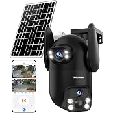 EKOLVOSK Security Cameras Outdoor Wireless WiFi,5G/2.4G Cameras for Home Security Solar Power with Dual Lens,Motion Detection,Night Vision,2-Way Audio,Weather Proof,