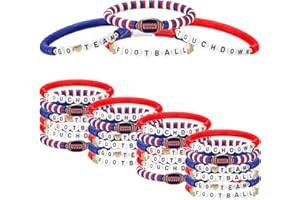Landical 24 Pcs Football Bracelets Game Day Team Friendship Bracelets Football Party Favors for Women Men Stackable Stretch Sports Bracelet for Team Fan Halloween Non Candy Treats