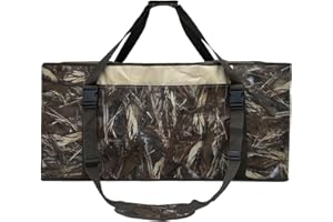 RYUNVOVO Duck Decoy Bag, Brown Oxford Material, 12 Slot with Padded Shoulders, Hunting Blind Camo Design, 11.8 x 10.6 x 3.5 I