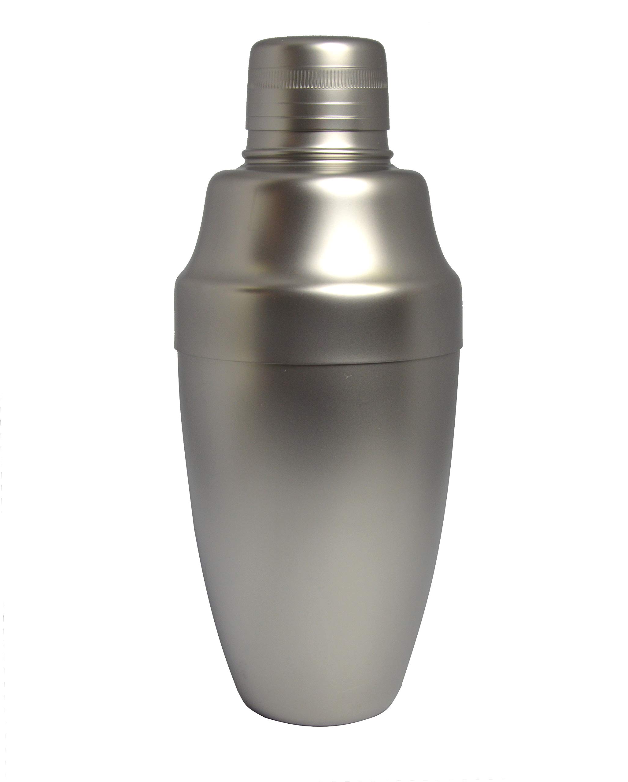 Yukiwa 3 Piece Cocktail Shaker Cobbler - Made in Japan - (Matte Silver, 14 oz)