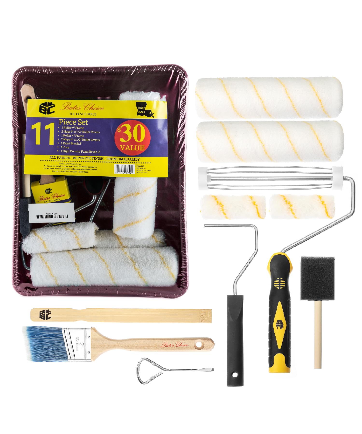Photo 1 of Bates- Paint Tray Set, 11 pcs, Paint Roller Kit, Paint Rollers 9 Inch, Small Paint Roller, Paint Roller Tray, 4 Inch Paint Roller, Paint Roller Set, Paint Kit for House Painting, Paint Roller Covers