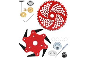 6 Steel 65Mn Razors Trimmer Head with 9" 36 Teeth Carbide Tipped Blade for Brush Cutter, Trimmer, Weed Eater, Compatible with