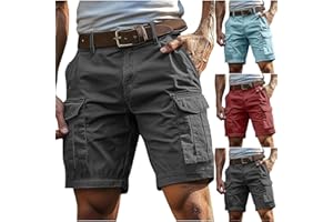 Bacrelax Mens Hiking Cargo Shorts Baggy Lightweight Casual Twill Shorts Summer Outdoor Work Breathable Short Multi Pockets
