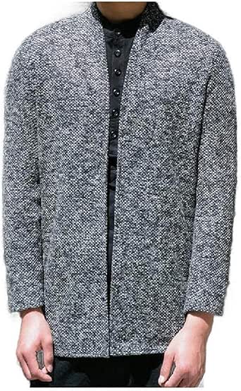Men Fall Winter Buttonless Cardigan Premium Oversized Jacket Overcoat, As1, Medium at Amazon Men 