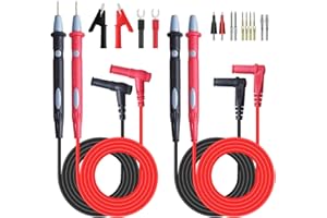 KAKOOTI Multimeter Test Leads Kit，Digital Multimeter Leads with Alligator Clips Replaceable Multimeter Test Probes Tips Set of 18，for Fluke/AstroAI/INNOVA/KAIWEETS Digital multimeter Clamp Meter