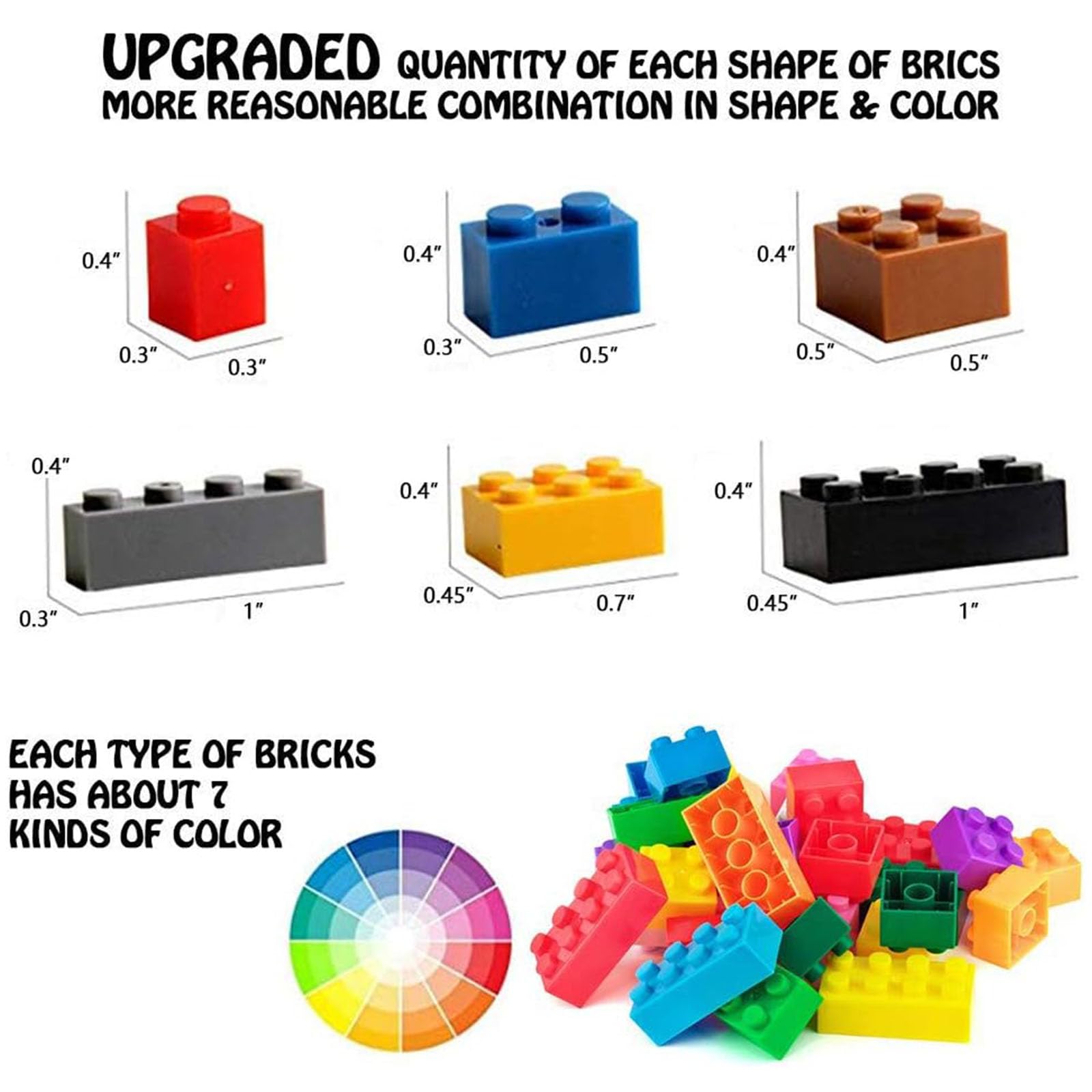 3 otters Building Blocks for Kids, Classic Construction Toy Set, Creative Compatible with Major Brands for Boys and Girls,1000 PCS