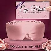 SLEEP SANCTUARY 100% Pure Mulberry Silk Sleep Mask - 22 Momme Light Blocking Hook & Loop Silk Eye Mask for Sleeping - Secure Fit for Side Sleepers, Women & Men - Cloud Soft (Pink)