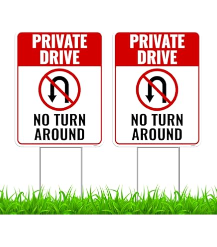 Amazon.com : Private Driveway No Turn Around Sign, (MS-1025