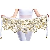 Aivtalk Women Belly Dance Hip Scarf with Coins Velvet Belly Dance Belt 320 Coins