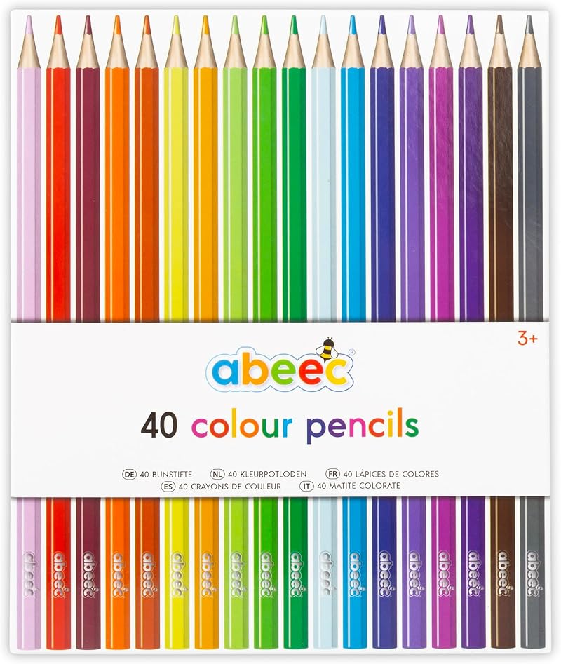 abeec Assorted Colouring Pencils 40 Assorted Artist Pencils Kids Back To School