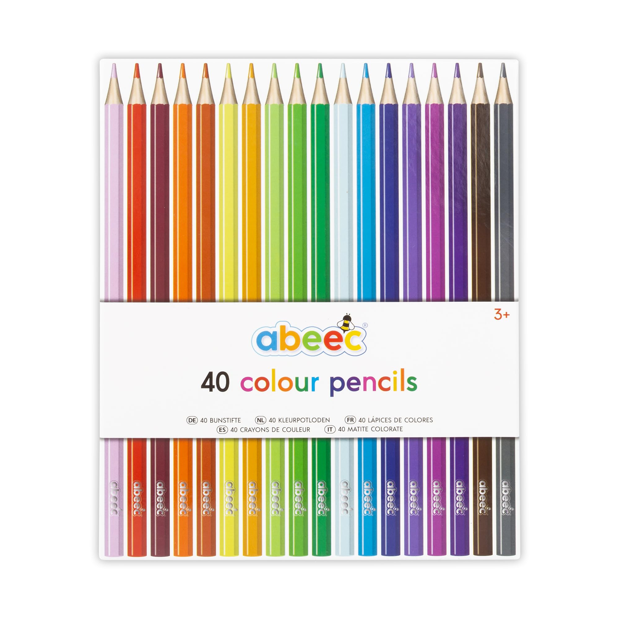 Abeec Assorted Colouring Pencils for Kids - Art Set - 40 x Assorted Artist Pencils - Back To School Supplies — image 1