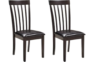 Signature Design by Ashley Hammis Rake Back Dining Room Chair, Set of 2, Dark Brown