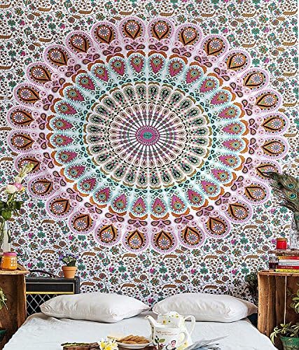 Wall Hanging Tapestry Hippie Indian Mandala Magical Thinking Multi Color