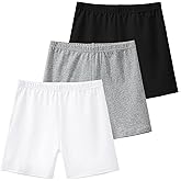 KEREDA Girls Bike Shorts Cotton Cartwheel Dance Under Dress Shorts for Kids 3 Pack