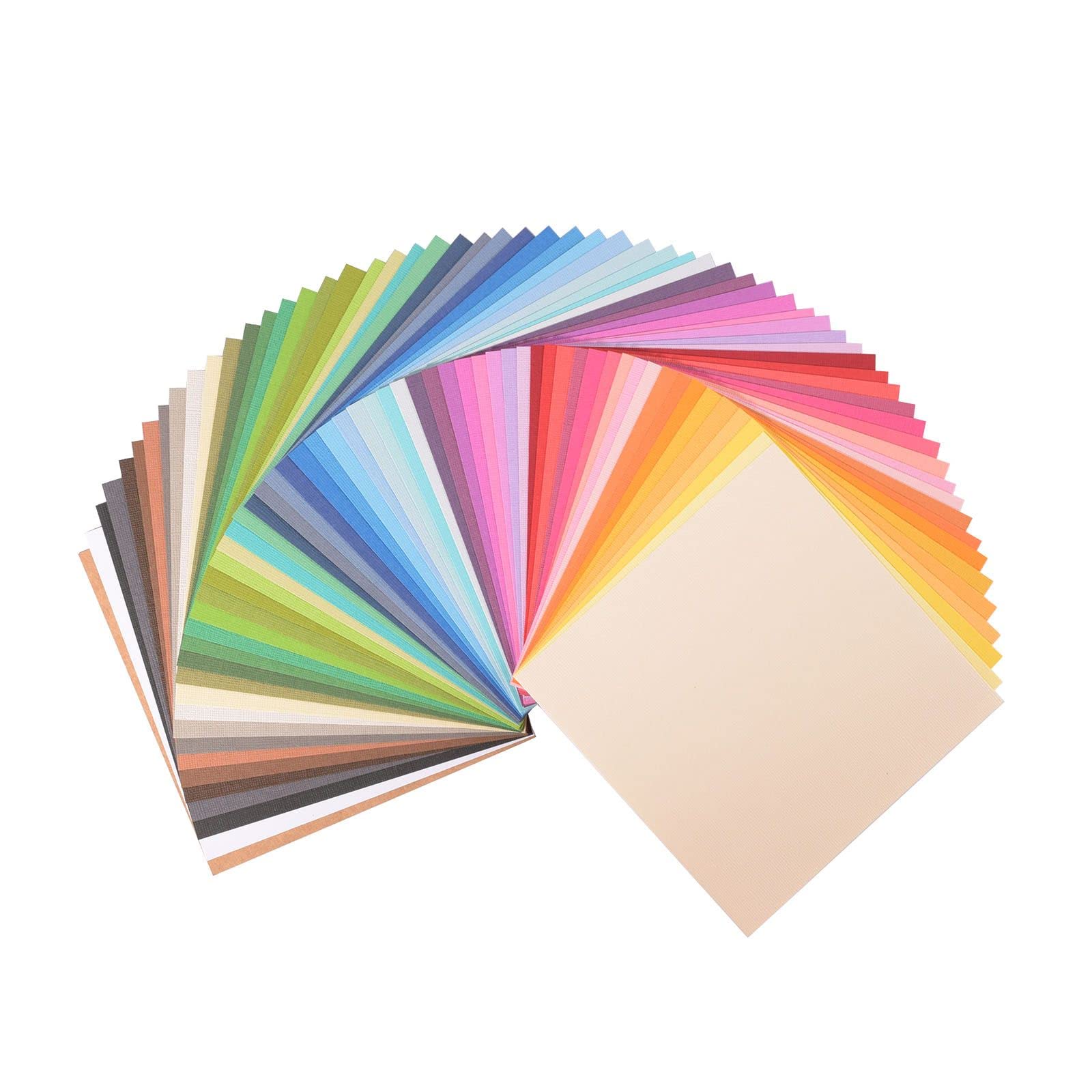 Florence Cardstock Textured Multicoloured - Coloured Card Making Supplies 6 x 6 inch - Multicoloured - 60 Sheets - Coloured Paper for Scrapbooking, Card Making and Other Paper Crafts - 216 gsm