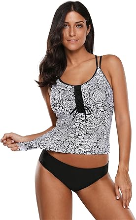 lace up tankini top