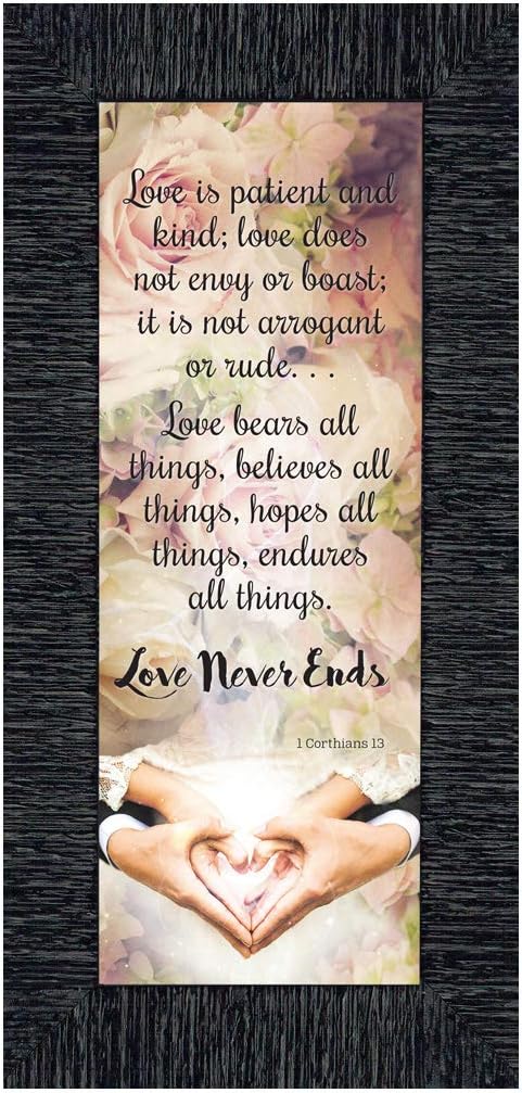 Love Never Ends, Christian Marriage Gift, True Love Picture Frame, 6x12 7310CH