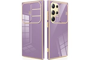 CAPRARO for Samsung Galaxy S24 Ultra Case with Camera Cover, [1x Screen Protector & Slide Camera Cover] Military Grade Shockproof Protective Phone Case for S24 Ultra Case 6.8", Light Purple