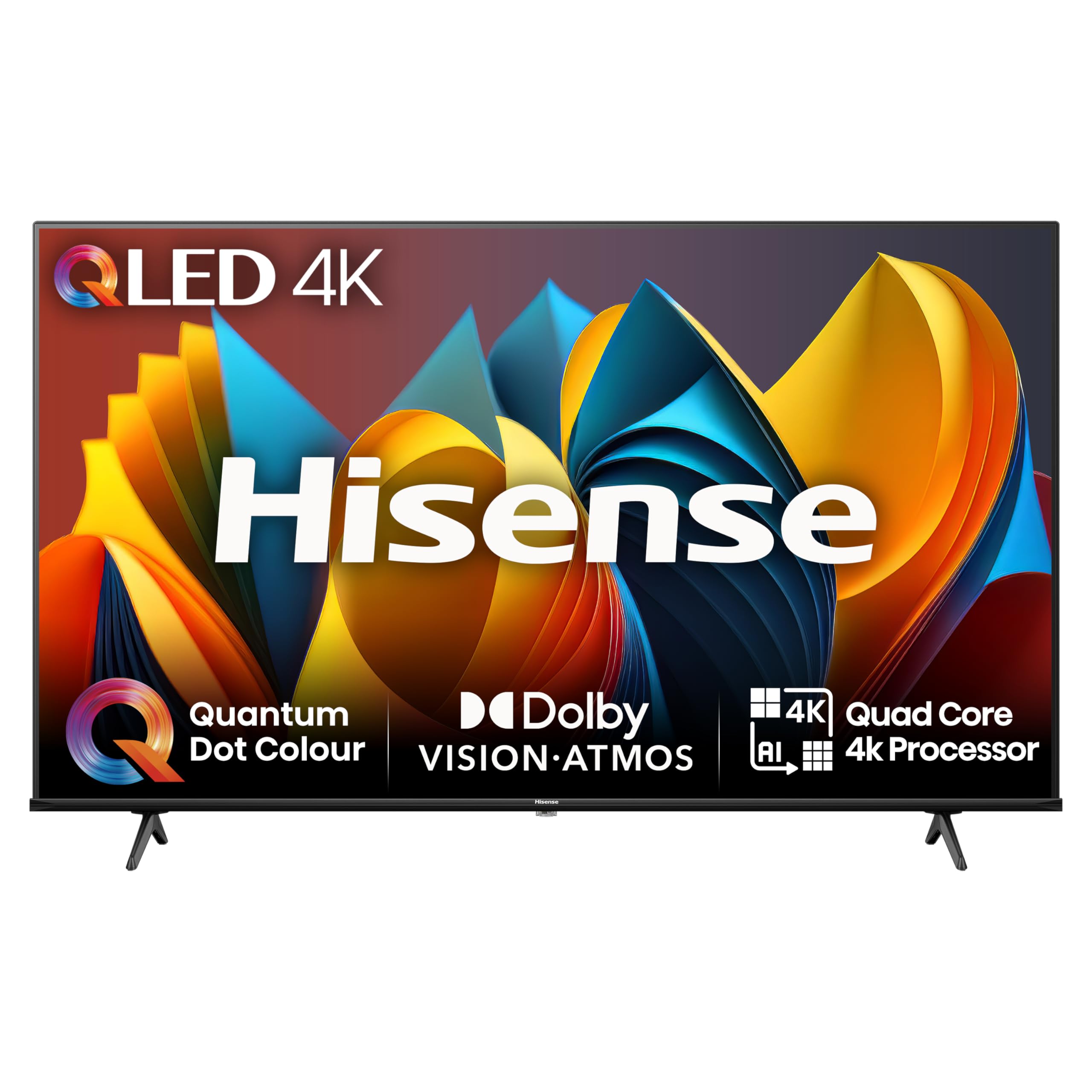 Hisense 65 Inch 4K QLED Smart TV 65E7NQTUK - Quantum Dot Colour, 4K AI Processor, Dolby Vision Atmos, Smooth Motion, Sports Mode, Vidaa OS with Freely, Youtube, Netflix and Disney+ (2024 Model)
