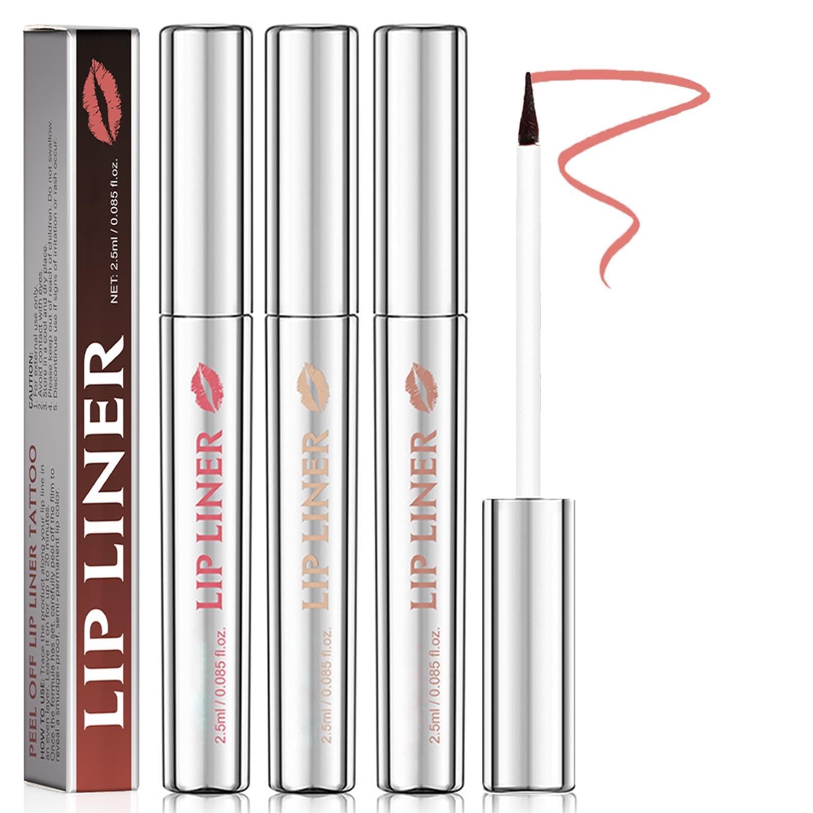 3Pcs Lip Stain Peel Off,Peel Off Lip Liner Stain Tattoo (Lip Oil, Honey)