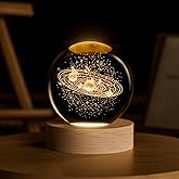 3D Solar System Crystal Ball, 2.4inch Universe Gifts Decorative Quartz Glass Ball, Space Laser Engraved Model Astronomy Decor, Paperweight Physics Display Sculpture Home Decor Crafts for Friends