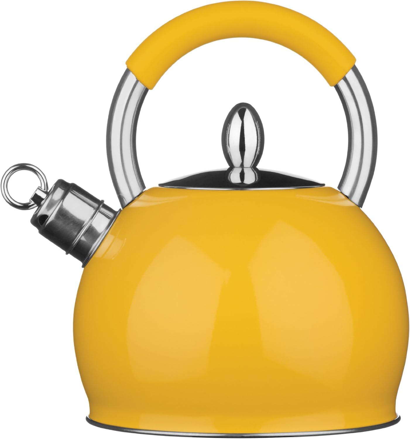 Maison by Premier - Yellow Whistling Kettle - 2.4 Ltr - Retro design, 2.4 Litre