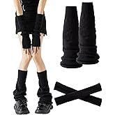 Yawlsow Y2k Arm and Leg Warmers for Girls Women Knit Leg Warmer Kawaii Lolita Goth Harajuku Streetwear Grunge Accessories