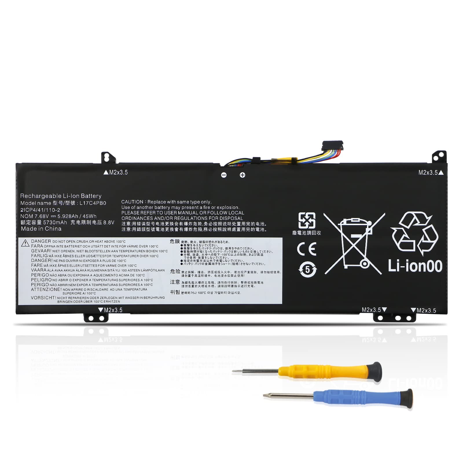 K KYUER L17C4PB0 L17M4PB0 Laptop Battery for Lenovo Flex 6-14ARR 6-14IKB IdeaPad 530S-14IKB 530S-14ARR 530S-15IKB Yoga 530-14ARR 530-14IKB XiaoXin Air 14IKBR 14IWL 14ARR 15IKBR 15ARR 15IWL L17C4PB2