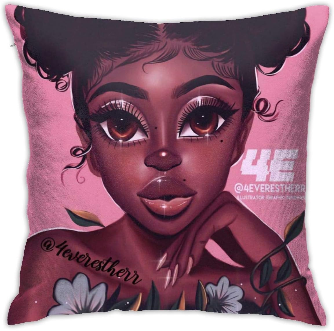 MEckily Black Girl African Pillows Throw Pillow Covers