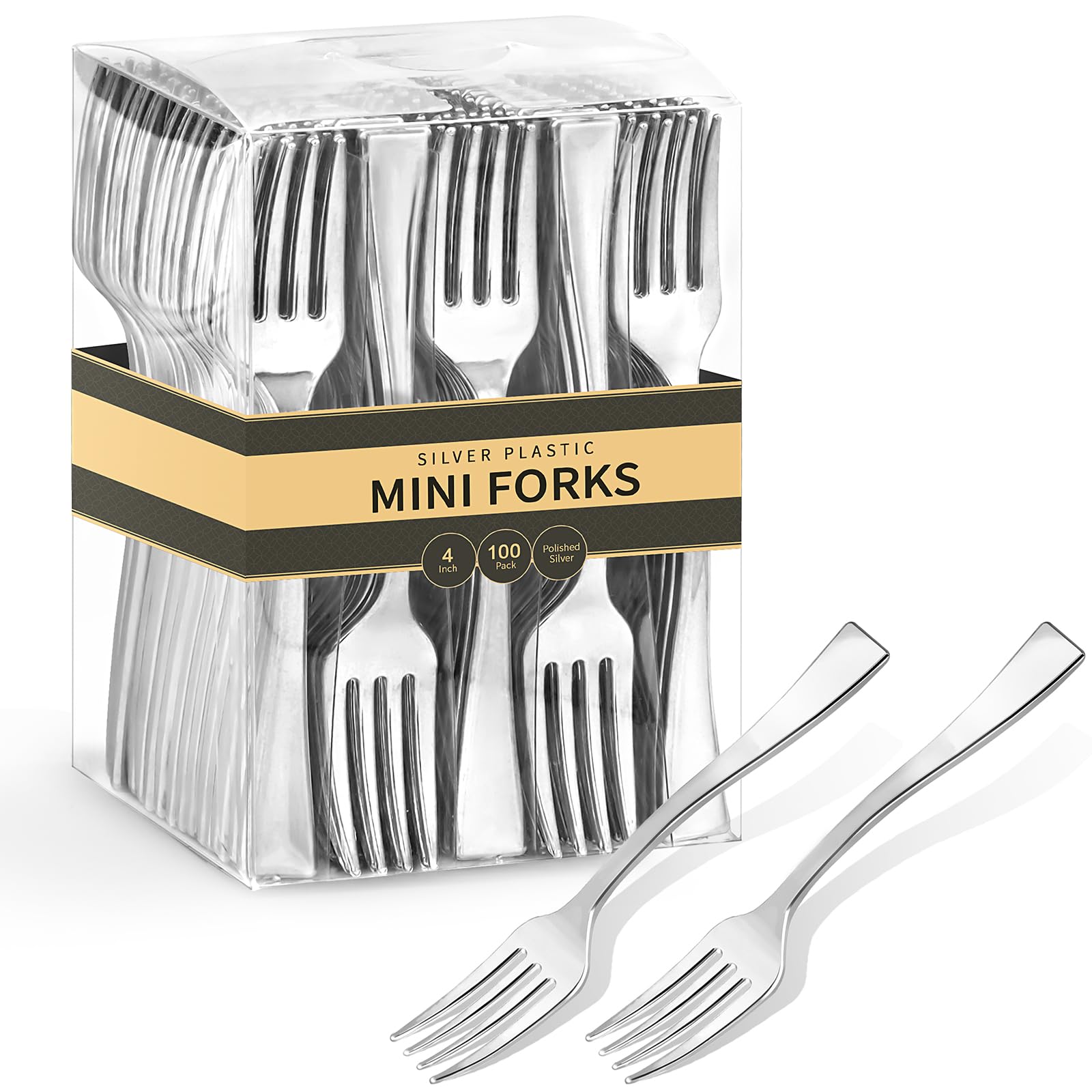 Photo 1 of **MISSING PARTS**Qeirudu 4 Inch Silver Plastic Mini Forks, 100 Pack Disposable Appetizer Forks Heavy Duty Tiny Forks for Party Small Desserts, Charcuterie, Samples, Cocktails and Strawberries