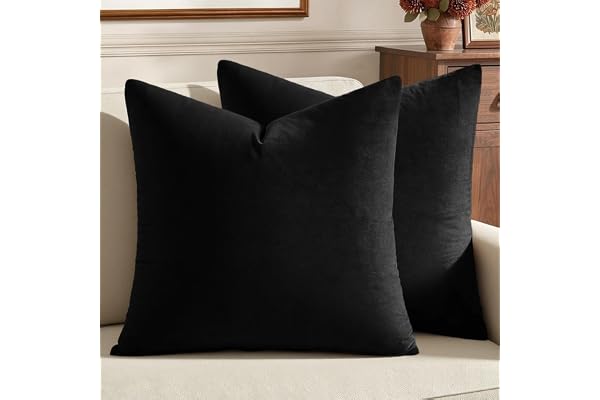 MIULEE Pack of 2 Halloween Velvet Soft Solid Decorative Throw Pillow Covers Square Cushion Cases for Sofa Couch Bedroom Livin