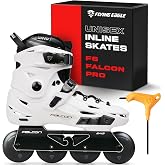 FlyingEagle F6 Falcon Pro Unisex Inline Roller Skates, 11 Size Options | Hard Boot Support, Replaceable Side Protector, Rockerable Axles, CNC 6000 Aluminum Frame, 85A SHR Wheels, ABEC-7 Bearings